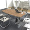 Weber Büro Easy Konferenztisch Bootsform 180x100 cm Bernstein-Eiche Besprechungstisch Tisch, Gestellfarbe:Silber