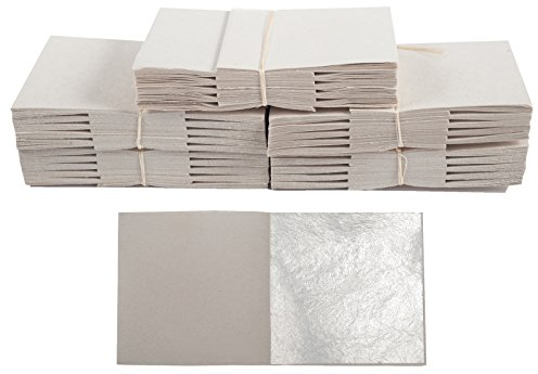 500 Blatt Echtes Blattsilber 5 x 5 cm Echt Silber 925 zum Versilbern & Basteln Silberblatt Silberfolie Kunst Handwerk Dekoration Restaurierung Möbel