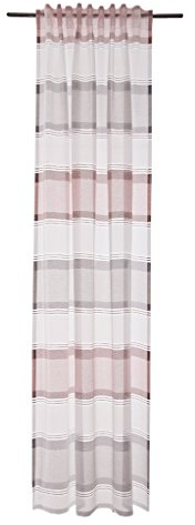 Homing halbtransparenter Vorhang quergestreift Rose-grau (1Stück) 245 x 140 cm (HxB), 5033-15