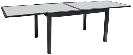 Lucrecia Ensemble Table Extensible Aluminium et Verre 6 fauteuils