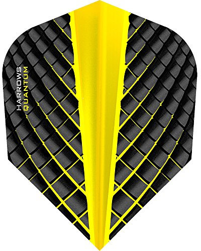 Harrows Quantum Dart Flights, 100 Micron – Standard – 3D Effekt – 1 Set (3), gelb