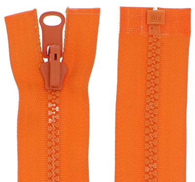 zipworld Wende - Reißverschluss Kunststoff Zähne teilbar 5-6mm WPZ orange -157 (55cm)