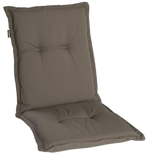 Homeoutfit24 Gartenstuhlauflagen Niedriglehner, 2er Set, Taupe | Extra Dick 8 cm, Oeko-TEX, UV-beständig, Made in EU, Outdoor Auflagen für Gartenstühle
