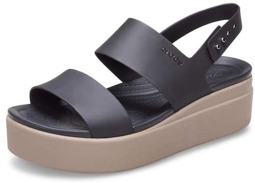 Crocs Brooklyn Low Wedge, Sandali Donna, Black Mushroom, 39/40 EU
