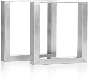 mina concept 17-2 Bankkufen aus Edelstahl – Bankgestell U-förmig – Außenmaße 40 x 43 cm – Profil 80 x 40 mm – 2 Stück