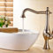 YHSGY Waschtischarmaturen Schwenkauslauf Golden Becken Wasserhahn Einhand Messing Kalt-Und Warmwasser-Mischbatterie Bad Küche Mischbatterie Torneira Da Cozinha