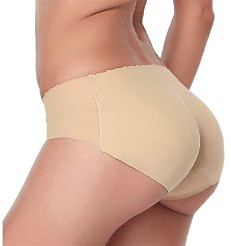 Doublehero Damen Unterhose Padded Höschen Push Up Gepolstert Unterhose Slip Panties Bodyshaper Popo Höschen Shapewear Seamless Große Größen Slip (S, Fleisch)