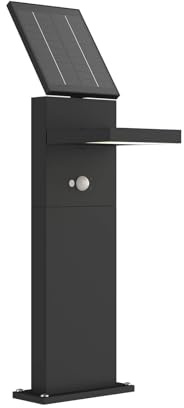 Lucande LED Solarleuchten Silvan mit Bewegungsmelder (spritzwassergeschützt (Modern) in Schwarz aus Aluminium (1 flammig,) - Solarlampe Solarleuchte Garten