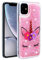 IMEIKONST Glitter Liquid Case for iPhone 11, Sparkle Sequin Floating Shiny Quicksand Transparent Silicone TPU Shockproof Protective Bumper Cover for iPhone 11 (Bling Eyelash Unicorn XY)