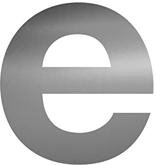 Buchstaben-Aufkleber -e- in silber I Höhe 10 cm I selbstklebende Haus-Nummer, Ziffer zum Aufkleben für Außen, Briefkasten, Tür I wetterfest I kfz675e