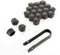 LST 20x Rachraube Abdeckkappen Sechskant Felgen Kappen Set 17 mm rau Schwarz