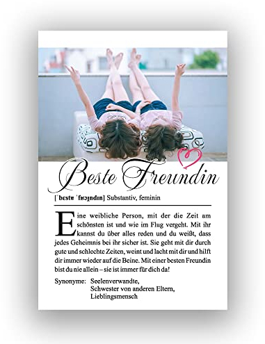 MyPrezzie Definition Poster mit eigenem Foto | Wandbilder & Wanddeko mit Spruch | Liebe, Freunde | Personalisierte Geschenke für die Familie, Schwester, Bff (Beste Freundin)