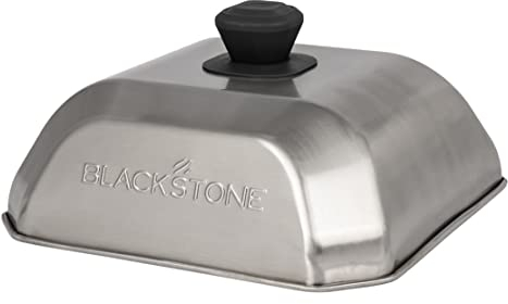 Blackstone 5555 Stainless Steel Square Basting Cover Medium (10 x 10) Flat Top Gas Grill Griddle BBQ Accessories- Cheese Melting Dome and Steaming Cover, Heat Resistant, Dishwasher Safe, Silver