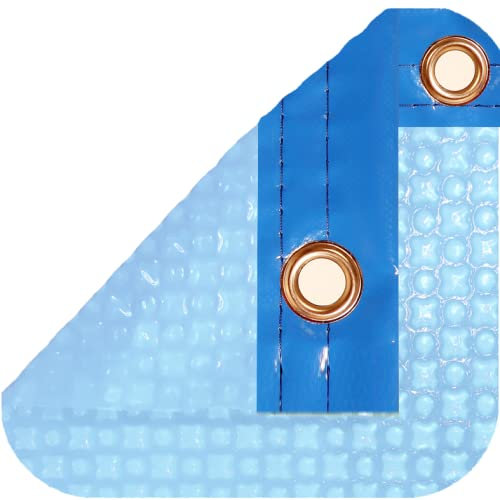 INTERNATIONAL COVER POOL Cobertor Solar 500 micras OXO Cristal para Piscina de 4 X 7 Metros con Refuerzo en los Anchos + Enrollador con Tubo de 80mm