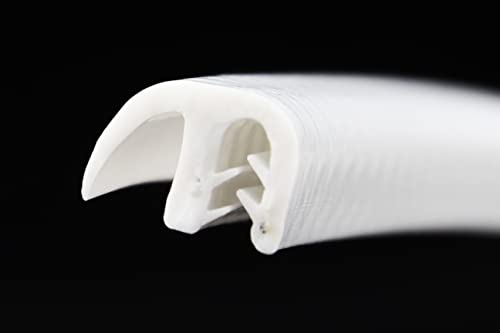 SMI-Dichtungsprofil DF10-SIL für 1-4mm Silikon mit Drahteinlage Weiß selbstklemmend ohne Kleber - Kantenschutz mit Fahne seitlich Dichtung, Kantenschutzdichtprofil für Auto, Kofferraum (10 m)