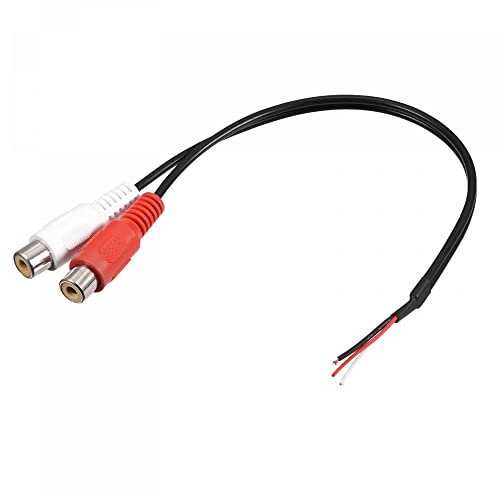 sourcing map RCA Female Plug Jack Connector Adapter to Bare Wire Open End Audio Video RCA Cable for Amplifier Speaker Wire Pack of 10
