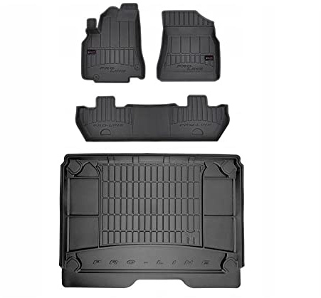 MOTOS Set de alfombrillas de goma y alfombrillas de maletero para Citroen Berlingo II 2008-2018 Mejora la comodidad de tus viajes con la alfombrilla antideslizante para coche 3D- alfombrillas para tod