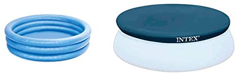 Intex piscinette Bleu Cristal & 28020 Easy Pool Cover, PVC, Bleu, 244 cm