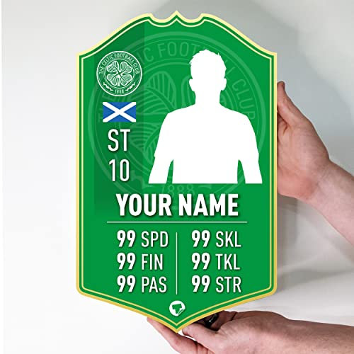 Themed Celtic Gift Personalised Football Stats Card Customised Football Gift Make Your Own (58cm x 36cm)