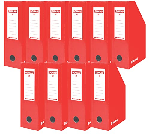 OFFICER PRODUCTS DONAU 7648101-04FSC Karton Stehsammler Stehordner, Rot, 10 Stück