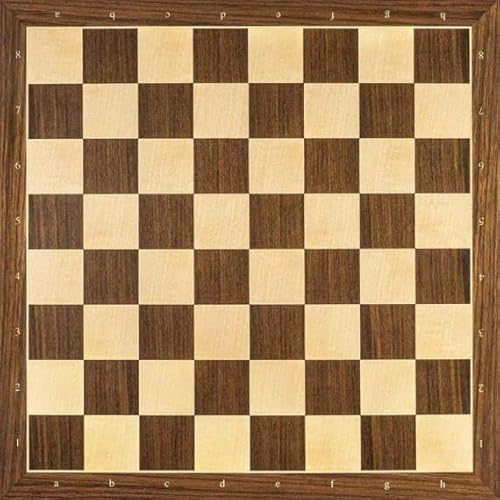 Tablero de ajedrez Nogal Rechapados Ferrer - con notación, Tamaño 5, Ideal para Aficionados y Clubes, para niños y Adultos, Juego de ajedrez