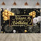 3x2m Foto Hintergrund Geburtstag Schwarz und Gold Happy Birthday Zeichen Ballon Feuerwerk Poster Fotografie Hintergrund Geburtstag Party Indoor Outdoor Dekorationen Banner Fotostudio Requisiten
