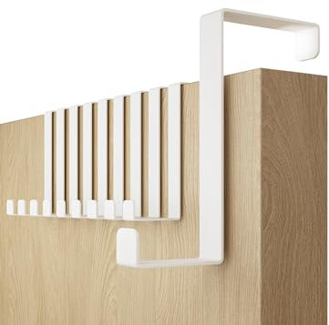 4smile attaccapanni da porta - Set di 10, bianco - ganci porta 3,6 cm e 4,6 cm, ganci appendiabit resistenti, appendi abiti per porte, pratico e salvaspazio