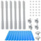 NuaSol Kit de montage photovoltaïque pour toit en tôle trapézoïdale | Fixation pour 2 modules | Profil en T 40 cm | Support de panneau solaire avec pince d'extrémité, pince centrale et vis pour