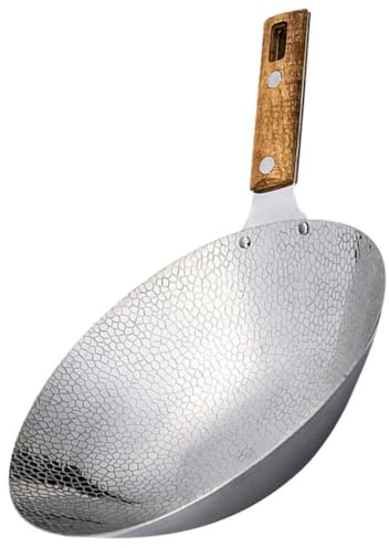 Ciieeo Wok En Acier Inoxydable Poêle À Frire Cm Poêle Avec Manche En Bois Ménage Restaurant Marmite Japonaise Chinoise Batterie De Cuisine Traditionnelle