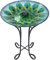 Teamson Home 4216023 Glas Vogeltränke mit Pfau Design Vogeltränke Multi