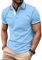 zitysport Poloshirt Herren Kurzarm Shirt Atmungsaktives Golf Polo Shirt Männer Sommer Shirts Sport Basic Slim Fit Tshirt mit Brusttasche Polohemd(Himmelblau-M)