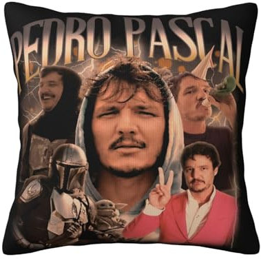 Ireser Pedro Kissenbezug, Motiv: Schauspieler Pascal, quadratisch, 45,7 x 45,7 cm, dekorativer Kissenbezug