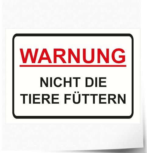 INDIGOS UG - Panneaux en aluminium composite 3 mm – Sécurité – Avertissement – Avertissement ! Ne pas nourrir les animaux – 594 x 420 mm – Hôtel, entreprise, protection, crèche, médecin, cabinet,
