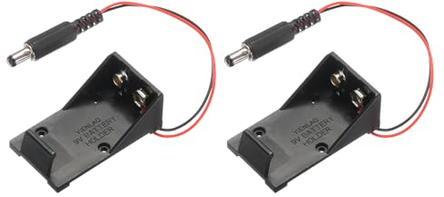 sourcing map Battery Holder Box 1 x 9V, 1 Slots 6.5 Wire Lead for 9V-Batteries Holder Box Container, 2Pcs