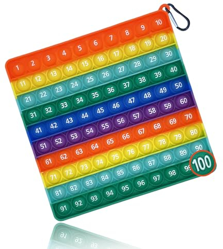 Plstod Mini Pop It, Fidget Toys, Silicone Antistress Bambini, Giocattolo Antistress Push Pop 10 x 10 Palline, Popit Gioco Sensoriale Educativi Matematica Push Pop Bubble per Adulti e Bambini