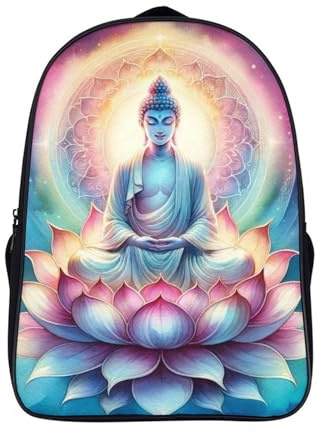 Buddha Statue Rucksack Schulrucksack Mädchen Jungen Teenager Passt Laptop Jugendliche Schultasche Schulranzen Vintage Casual Daypack Für Reise Arbeit Camping 40x28x16cm