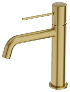 LAVITA Waschtischarmatur - Orion Brushed Gold Wasserhahn Mischbatterie für Waschbecken Waschtisch-Armaturen Badezimmer Einhand-Waschtischbatterie