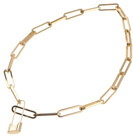 GALPADA 1 Pc Collana Con Lucchetto a Catena Girocollo a Catena Collana D'epoca Chiusura a Catena Della Collana Collane Alla Moda Per Le Donne Collana Di Lucchetto Acciaio Inossidabile