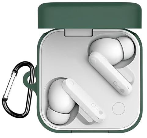 BeisDirect Silicone Case for CMF BY Nothing Buds Pro 2 Earbuds Case Skin Protective Sleeve with Carabiner (Dark Green)