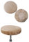 Bestenrose Hockerbezug Rund 2 Stück Plüsch gestreift Bezug für Barhocker Stuhlhussen PU Sitzkissen Bürostuhl Hocker Bezug Sitzkissenbezug für Esszimmerstühle Runder Hocker (Khaki, Large)