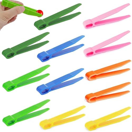 LAKJUOZ 12 Pièces Pince À Épiler En Plastique, Pince A Epiler Pince À Épiler Conique, Perles En Plastique Pince À Épiler, Pour Artisanat, Pansements, Gaze, Laboratoires, Bricolage