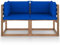 Hovothy Sofagarnitur 2-TLG. mit Blau Sitzkissen Ecksofa Gartenmöbel-Set Pflegeleicht Terrassensofa-Set Sitzbereich für Garten oder Terrasse Sitzmöbel-Set Modularen Design 64x64x70 cm
