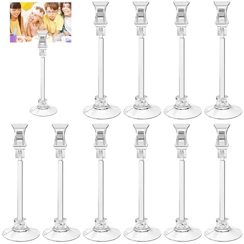 HavaCue 10 Stück Saugnapf Klammer, Saugnapf Haken Clip Halter, Transparent Kunststoff Clip mit Saugnapf, Saugnapf Halteklammern für Supermarkt, Geschäft, Aquarium Zuhause, Fenster, klare Wand