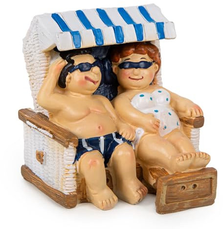 Logbuch-Verlag Paar Mann und Frau Dekofigur Urlauber Liebespaar Hochzeit Maritime Deko kurioses Geschenk 7 x 8 cm