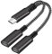 2 in 1 Adattatore USB C Cuffie, Adattatore USB C a Dual USB C, Tipo C Cuffie Jack AUX Audio E 60W Type C Ricarica rapida PD 60 W Compatibile con Samsung Galaxy S23 S22 S21 S20 Note 20 Huawei