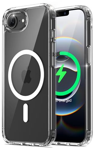 ORNARTO für iPhone 16e (2025) Hülle kompatibel mit MagSafe, [Verstärkter Magnetkraft], [Anti-Vergilbung] Handyhülle iPhone 16e Case, stoßfeste iPhone SE 2025 Schutzhülle - Durchsichtig