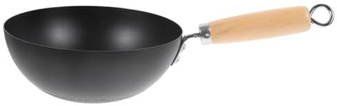 PartyKindom Eisenwok Bratpfanne Runder Boden Antihaft Haushaltsküchengeschirr Japanischer Wok Kleiner Wok Kochtopf