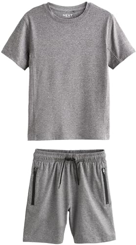NEXT Jungen Standard Set aus sportlichem T-Shirt und Shorts Grau 170