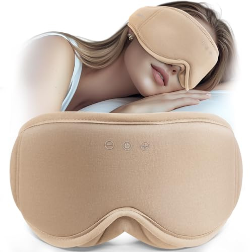 MUSICOZY Sleep Mask Headphones | 100% Blackout 3D Organic Bamboo Cotton Eye Mask for Travel & Restful Sleep,Shift Work | Bluetooth 5.4 Sleep Headphones Cool Gadgets Gift for Men & Women!