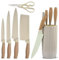 Home Vista 6-Piece Knife Set/Comes with Freestanding Storage Block/Sharp Stainless Steel Kitchen Knives/Scissors/Non-Stick Ideal for Chopping, Slicing & Everyday Cooking (Cream)